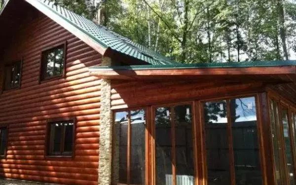 Примыкание террасы к дому узел