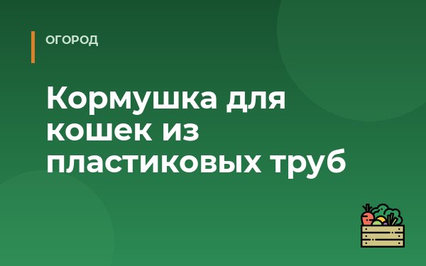 Кормушка для кошек из пластиковых труб
