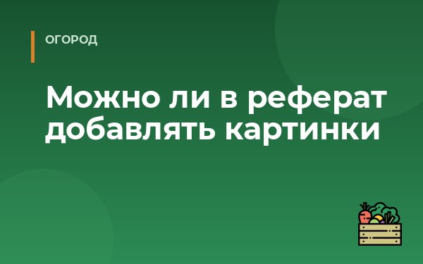 Можно ли в реферат добавлять картинки