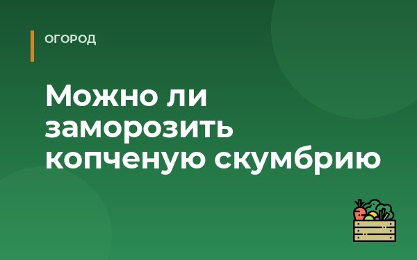Можно ли заморозить копченую скумбрию