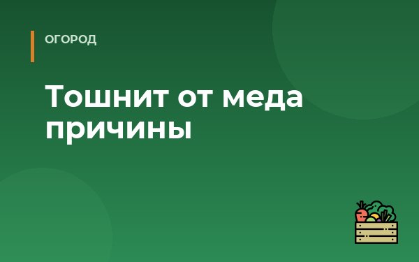Тошнит от меда причины