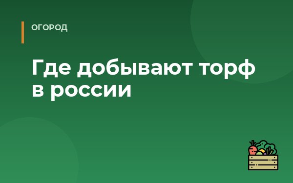 Где добывают торф в россии
