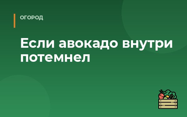 Если авокадо внутри потемнел