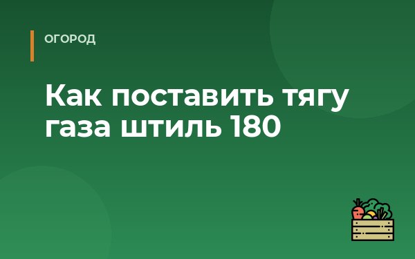 Как поставить тягу газа штиль 180