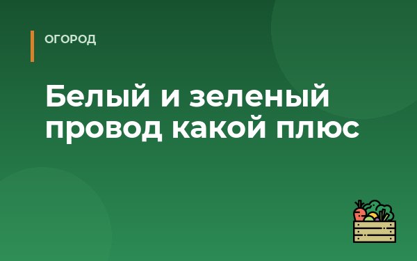 Белый и зеленый провод какой плюс